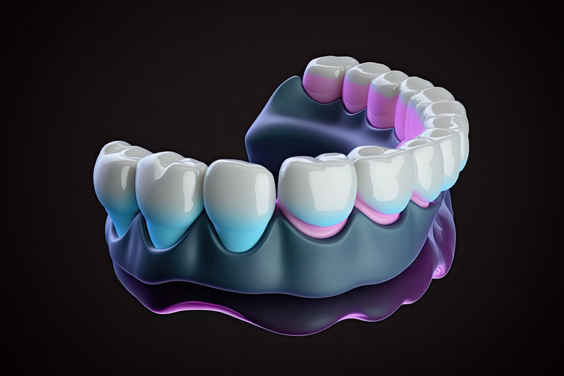 a digital model of a full mouth dental implant.
